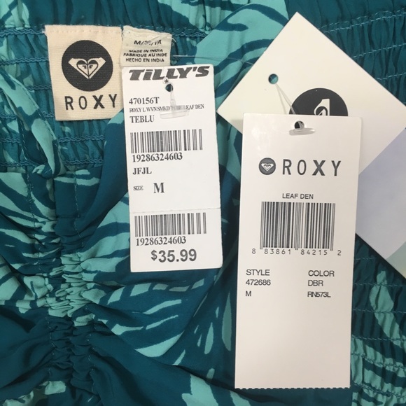 Roxy Tube Top Size Medium Leaf pattern Tropical - Picture 3 of 7